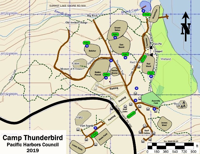 Camp Thunderbird Camp Map